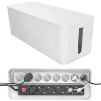 Pazzimo Kabelbox Design Kabelbox Kabelmanager Ladebox Box Weiß, (1x Kabelbox, Aufbewahrung), Kabel-Organizer Strom Ladestation für Zuhause TV PC Büro Schreibtisch