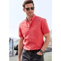 H.I.S Kurzarmhemd regular-fit mit Button-down-Kragen, reine Baumwolle