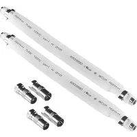 Poppstar SAT Fensterdurchführung SAT Kabel flach SAT-Kabel, (21.5 cm), 21,5cm Durchführung 2mm ultra-flach, Kupplungen 4x F-Stecker, weiß