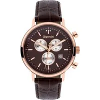 Gigandet Chronograph Armbanduhr, Herrenuhr, 24-Std. Anzeige, 41mm, CLASSICO G6-009, Mineralglas, Datumsanzeige, Lederband, 5bar/50m wasserdicht
