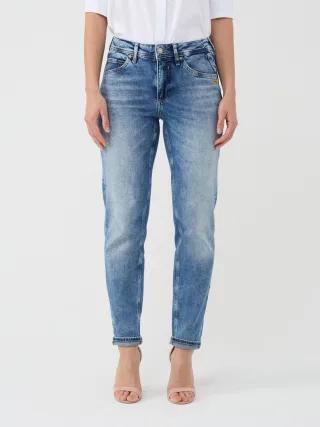 GANG Damen Jeans 94ADELA - relaxed fit Jeans high-low autumn wash