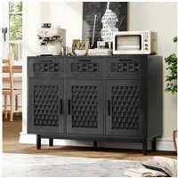 Simurq Sideboard Küchenschrank Holz Buffet mit Schubladen (1 St., 108x40x80 cm,für Schlafzimmer, Wohnzimmer), Kommode mit 3 Schubladen und 3 Türen