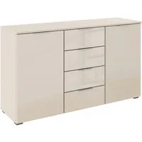 OTTO home Kombikommode Sideboard Kombikommode Schubladenkommode AGORDO mit Glasfront (in zwei Griff-Farben, Breite 120 cm), vier große Schubladen, mit insgesamt 4 Einlegeböden MADE IN GERMANY