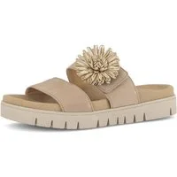 Gabor Pantolette Plateau, Sommerschuh, Schlupfschuh mit Bast-Zierblüte