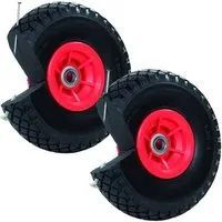 TRUTZHOLM Sackkarren-Rad 2xPU-Rad 260x85 mm versetzte Nabe Ø 20 mm rot Vollgummi Bollerwagen (Set, 2 St)