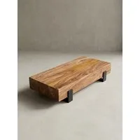 KADIMA DESIGN Couchtisch Couchtisch 115x22x44cm Massivholz Metall Sofatisch Design Industrial (Kaffeetisch Massiv, Tisch Wohnzimmer Rechteckig), Wohnzimmertisch Modern, Stubentisch Braun / Schwarz, Designer