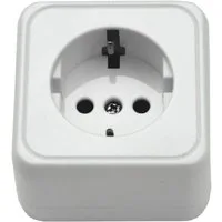 HABA B.V. Aufputz-Steckdose Aufputz Schuko Steckdose 220V - 230V weiß einzeln