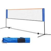 TLGREEN Badmintonnetz Tennisnetz, 400cm / 500 cm Federballnetz (Faltbares Nylonnetz mit Tragetasche, Höhenverstellbar)