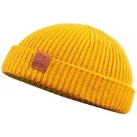 Manufaktur13 Beanie Fishermans Beanie - Strickmütze, Wintermütze, Dockermütze mit Echt-Leder Veredelung