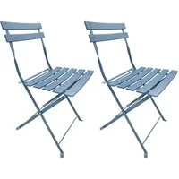HTI-Living Gartenstuhl Gartenstuhl 2er-Set Basil Metall Blau (Set, 2 St)