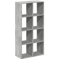 vidaXL Bücherregal Raumteiler-Bücherregal Betongrau 69,5x29x137,5 cm Holzwerkstoff, 1-tlg.
