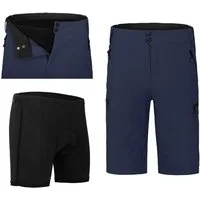 Fahrradhose PORVOO Bermuda (mit gepolsterter Innenhose) Herren Radshorts, robust, elastisch, Normalgrößen, peacoat blau