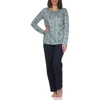 Normann Pyjama Fraulicher Damen Pyjama Schlafanzug in floralem Design bis Gr. XXXL