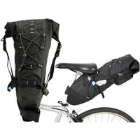 FISCHER Fahrrad Fahrradtasche Sattel-Tasche 7L Fahrrad-Tasche XL Schwarz, Satteltasche Case Bikepacking Klettverschluss für MTB E-Bike etc