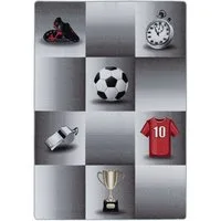 Teppium Teppich Fußball-Design, Rechteckig, Höhe: 7 mm, Kinderteppich Fußball-Design Teppich Kinderzimmer Rutschfest Waschbar