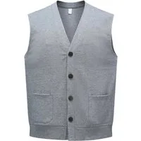 Allthemen Strickweste Baumwolle Herren ärmellose Strickjacke mit Taschen