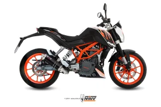 Sport Auspuff Komplettanlage inkl. Krümmer MIVV GP Steel Black KTM Duke 390 Bj. 2013-2016 mit ABE