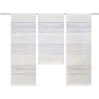 Clever-Kauf-24 Scheibengardine Mini Flächenvorhang Set weiß Querstreifen (3 St), Stangendurchzug, halbtransparent, Store