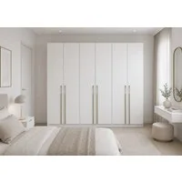 MOEBLO Drehtürenschrank Glamy 6D (Moderner 6-türiger Kleiderschrank mit viel Stauraum, vier Kleiderstangen, Einlegeböden – Ideal für Schlafzimmer, Ankleidezimmer, Schrank Garderobe Drehtürenschrank) (BxHxT): 230 cm x 210 cm x 57 cm
