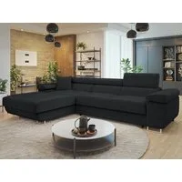 MIRJAN24 Ecksofa Torezio Mini Cord, mit Bettkasten und Schlaffunktion, Einstellbare Kopfstützen, 280x170x70-90 cm
