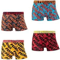 Pesail Boxershorts Kinder Boxershort Jungen bunte UnterhoseN (Packung, 4er Pack) Logoschriftzug