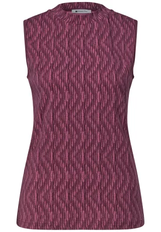 Street One - Top mit Turtle Neck und Print blush berry - Gr. - 44