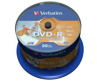 Verbatim 50 x DVD-R | 43533 | 4.7 GB 16x - breite bedruckbare