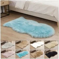 BTTO TEPP Hochflor-Teppich Fellteppich, Kunstfell, Weich, Hochflor Shaggy Teppiche, Florlänge 60mm, 40 X 60 cm-1 P