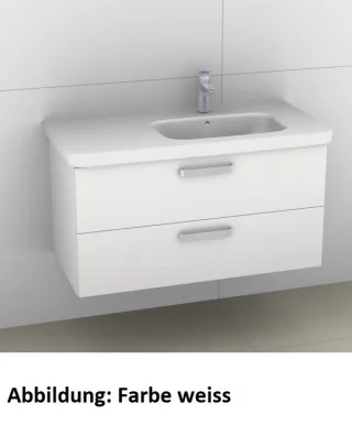 Artiqua 411 Waschtischunterschrank für DuraStyle 232610 Becken rechts Eiche Weiß quer NB, 411-WU2L-D 411-WU2L-D46-7185-440
