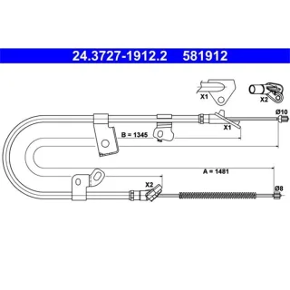 ATE Handbremsseil hinten Toyota Yaris P1