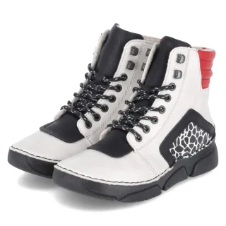 Rieker Schnürstiefeletten - Gr. 36 - Weiß - Synthetik
