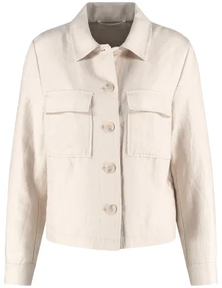 GERRY WEBER Collection - Leicht taillierte Blazerjacke aus Twill sandshell - Gr. - 38