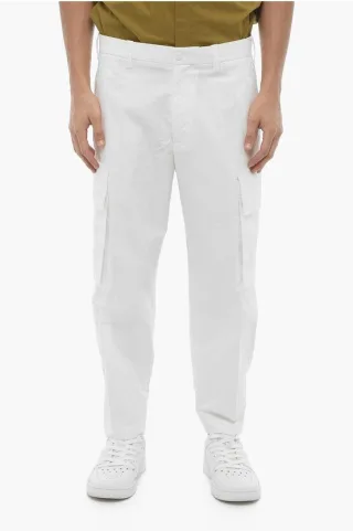 Loose Fit Cargohose mit Gürtelschlaufen in Weiß