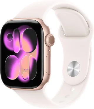 Apple Watch Series 11 [GPS + Cellular inkl. Sportarmband S/M rosa] 42mm Aluminiumgehäuse rosegold