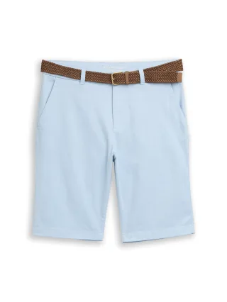 Tom Tailor - Regular Chino Shorts mit Gürtel light blue grey - Gr. - 38