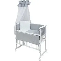 Baby-Delux Beistellbett Babybett verschiedene Designs, Stillbett 90x40 weiß höhenverstellbar, Matratze inkl. komplett Set