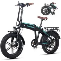 JOBOBIKE E-Bike Mountainbike 20x4,0 Zoll, 120km, mit Blinkern und Bremslicht, Integriertes Laufrad, 7 Gang Shimano, Kettenschaltung, Heckmotor, 720 Wh, (Faltrad, LCD-Farbdisplay, All-Terrain Elektro-Fatbike, 5 Stufen), Klapprad, Hydr. Bremse, Elektro