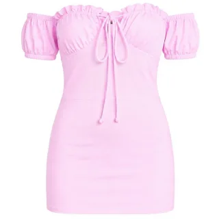 Missy Empire - "Milkmaid" Minikleid für Damen, Vorne gebunden (Pink)