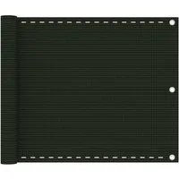 furnicato Balkonsichtschutz Balkon-Sichtschutz Dunkelgrün 75x400 cm HDPE (1-St) UV-beständiger Balkonschirm mit Aluminiumösen und inklusive Seil
