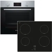 BOSCH Induktions Herd-Set BOSCH Backofen Teleskopauszug mit Induktionskochfeld - autark 60 cm