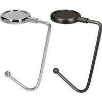 kwmobile Taschen-Halterung 2x Tisch Handtaschenhalter Haken Antirutsch Taschenhaken Halterung, (2-tlg., Handtaschen Taschenaufhänger Halter in Silber Schwarz matt)