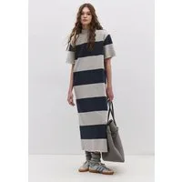 No Matter What Midikleid Gestreiftes Midikleid mit geschlossenem Halsausschnitt und Schlitz