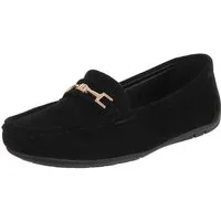 Ital-Design Damen Mokassin Slip-On Loafer mit Zierdetail Slipper (91261061) Flach Mokassins in Schwarz