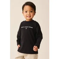 Next Langarmshirt Langarmshirt mit kleinem Grafikprint (1-tlg)