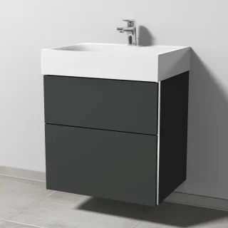 Sanipa 3way Waschtischunterbau zu Kaldewei Silenio Waschtisch mit 2 Auszügen, Graphit-Matt BP4551B