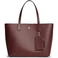 Tommy Hilfiger Handtasche TH ICON TOTE MONO (Set, Mit abnehmbarem Schlüsselanhänger), Damen Schultertasche mit TH-Allover-Logoprägung