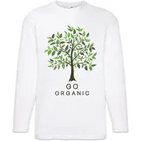 Urban Backwoods Langarmshirt Go Organic Tree Langarm T-Shirt Bio Vegan Vegetarier Organisch (1-tlg) Speziesismus Demeter Bauer Öko