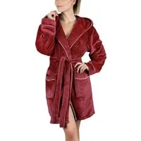 Gräfenstayn Damenbademantel Bademantel Damen flauschig Kapuze Kuschelfleece leicht kurz, warm & kuschelig, Knielang, Fronttaschen, Gürtel, S-XXL