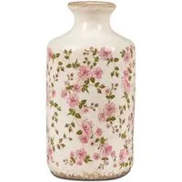 formano Dekovase Vintage Blüten, Höhe: 21cm, Farbe: Weiß, Motiv: Blumen