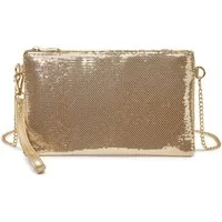 Miss Lulu Clutch, Glitzer-Pailletten-Tasche mit Kette